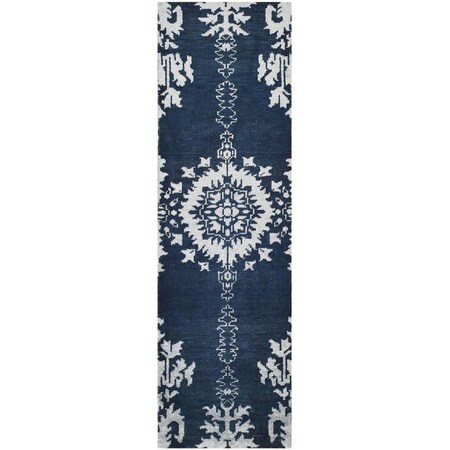 Safavieh Stone Wash Hand Knotted Runner RugIndigo 2 ft.-6 in. x 8 ft. STW235B-28